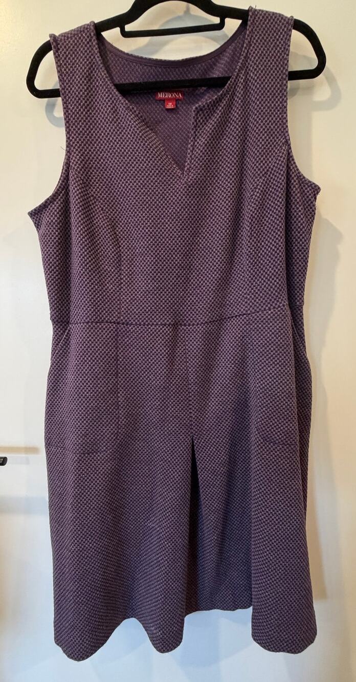Merona Tank Dress Size 14 Knee Length- Missing Belt! Modest Comfortable